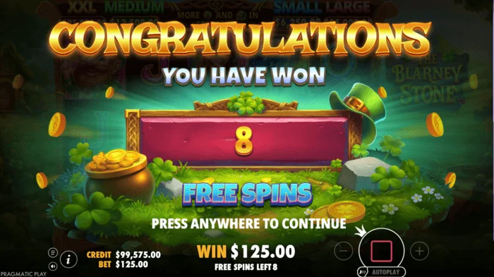 The Blarney Stone – Free Spins -kierroksen käynnistys